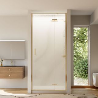 Душевая дверь Veconi Vianno VN-73RG/R, 1200x1950, Золото брашинг, стекло дождь